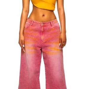 Hanifa Pink and Orange Denim